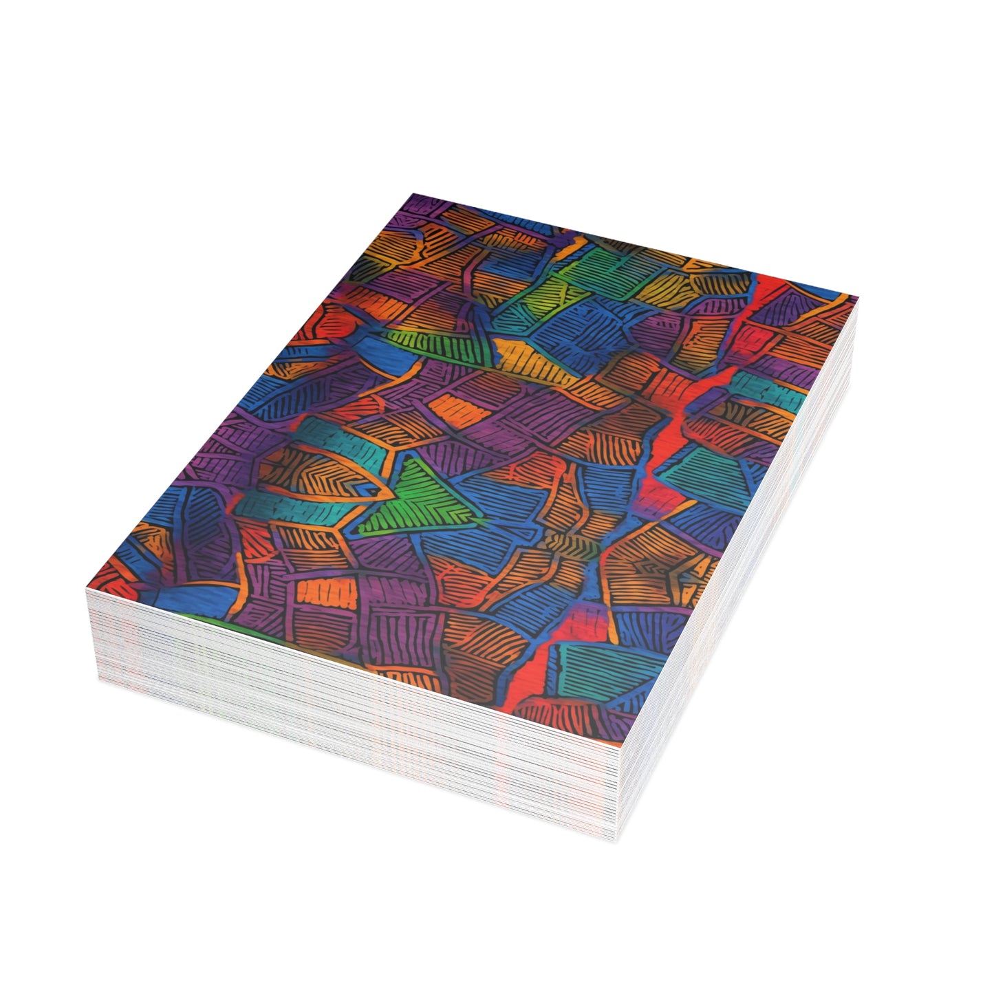 Vibrant Mambo Waves Postcards | African Bataki Wax Pattern | Postcards | Cultural Stationery | African Print |