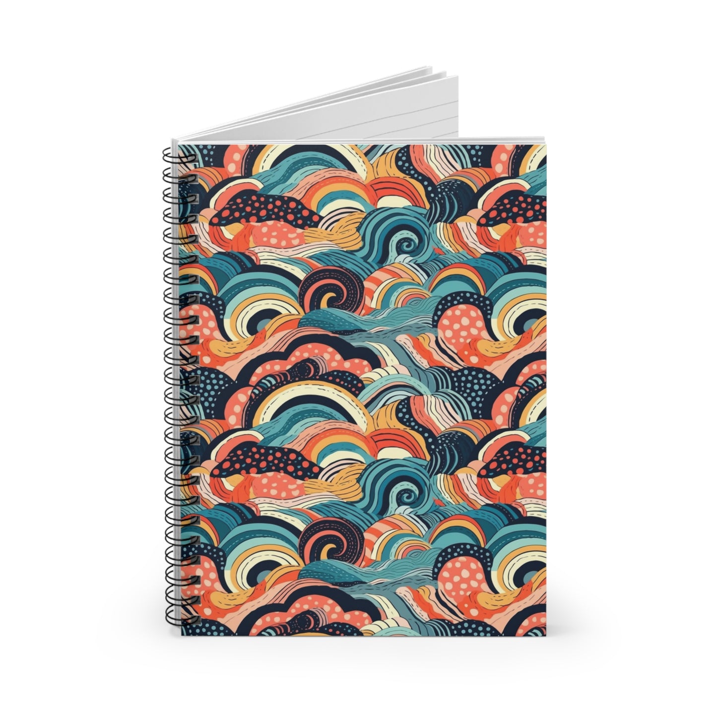 Royal Ebo Waves | African Wax Print | Spiral Notebook - Ruled Line