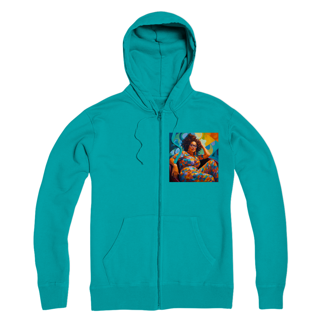 Black In Tech Collection | Maiya | Premium Adult Zip Hoodie