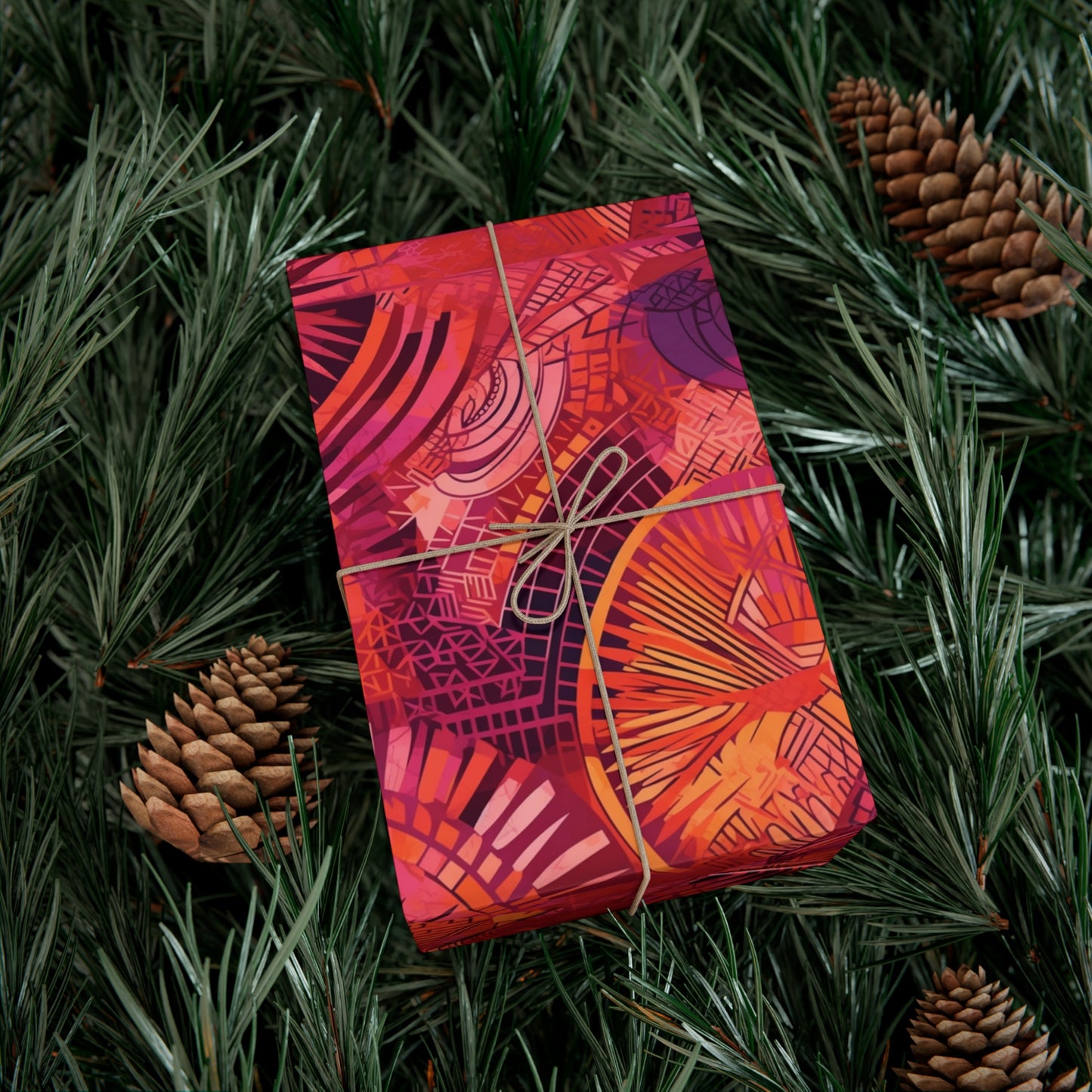 Serengeti Sunset | Gift Wrap Papers| African Wax print| Pink, Orange, &Purple| Wrapping Paper