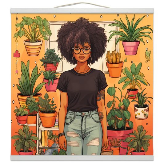 Plant Mom Collection | Tequlia Sunrise | Hanging Canvas Prints | Black Woman | By Her Beloved Plant Babies |