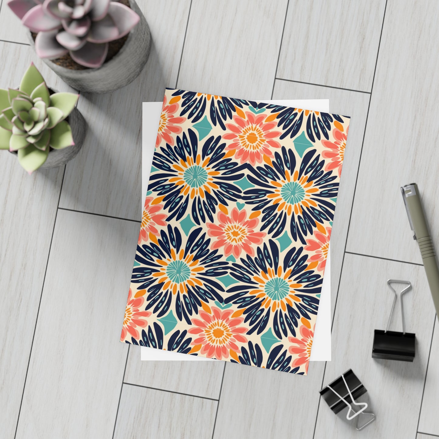 Bogolan Burst | Postcard Bundles (envelopes included) | African Wax Print |