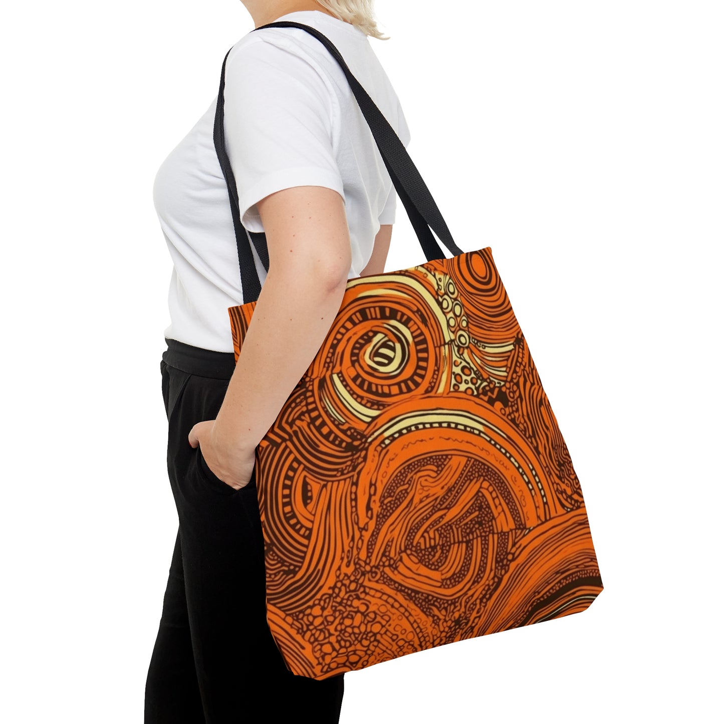 African Dreamcatcher | African Wax Print | Tote Bag | Orange