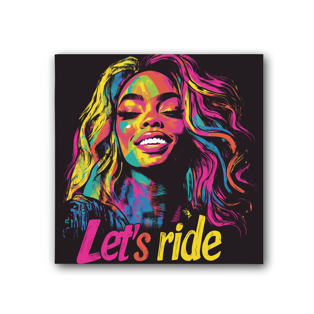 Bey Collection | Neon Bey - Lets Ride Premium Stretched Canvas