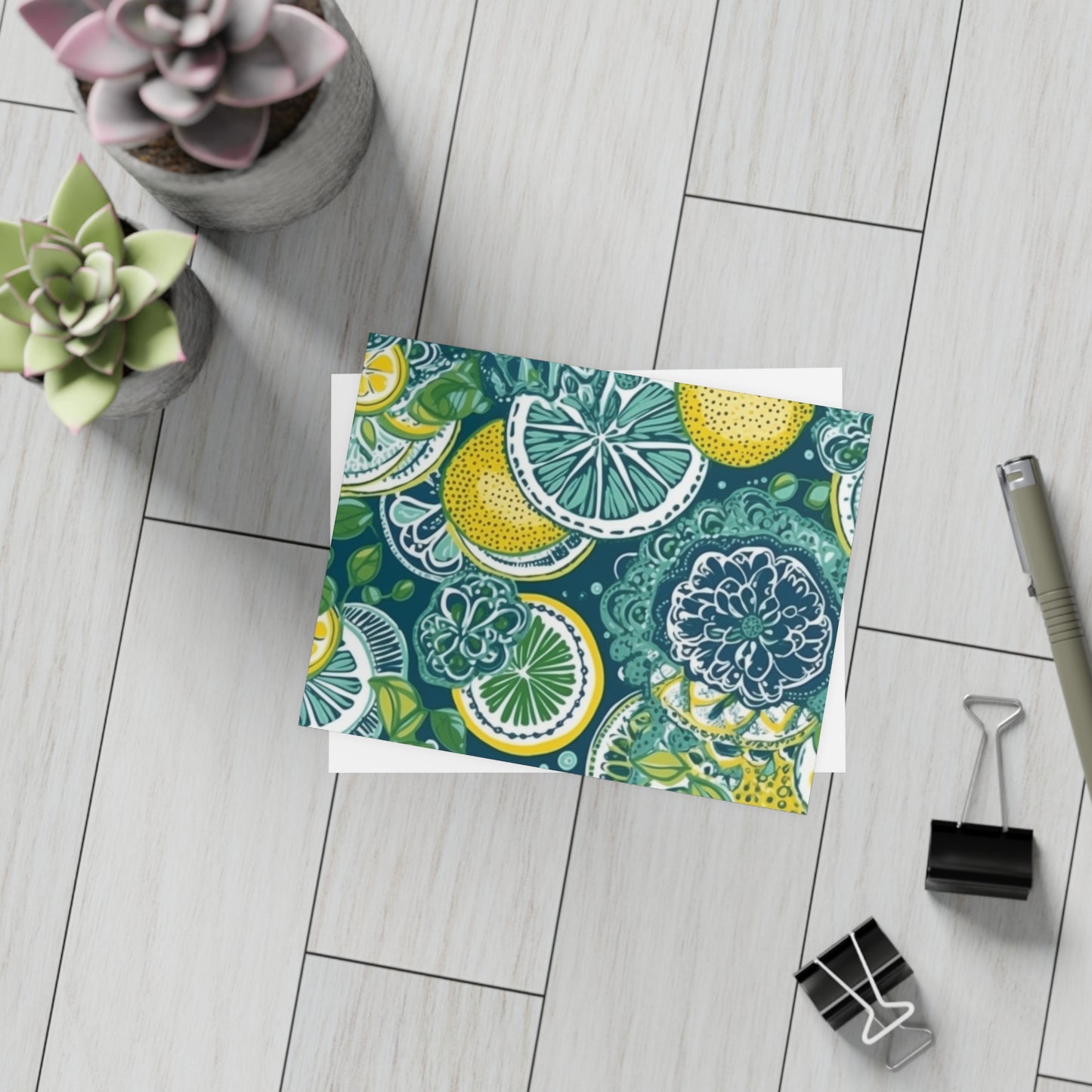 | Lemons and Leaves | Lemonade Brunch Lace | Postcard Bundles | Envelopes Included |