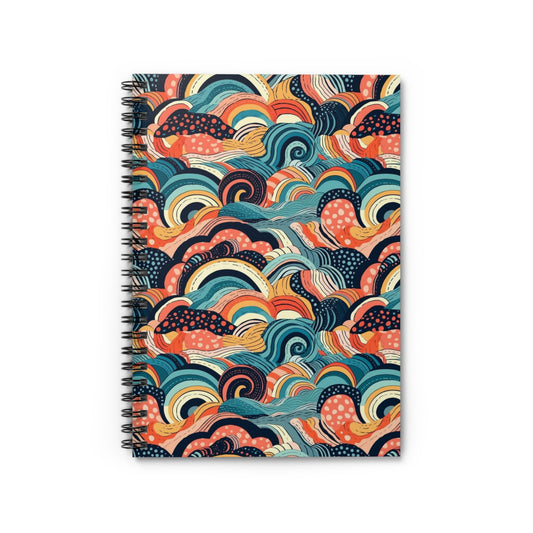 Royal Ebo Waves   | African Wax Print | Spiral Notebook - Ruled Line