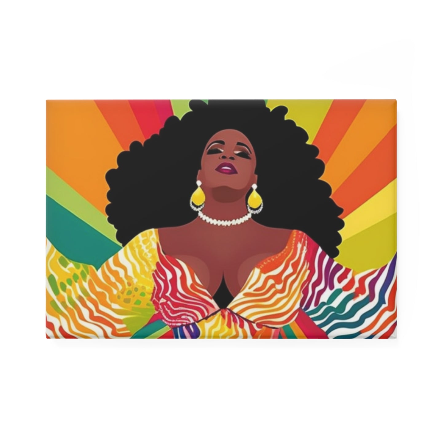 African American Rainbow Queen Magnet | Empowering Fridge Decor