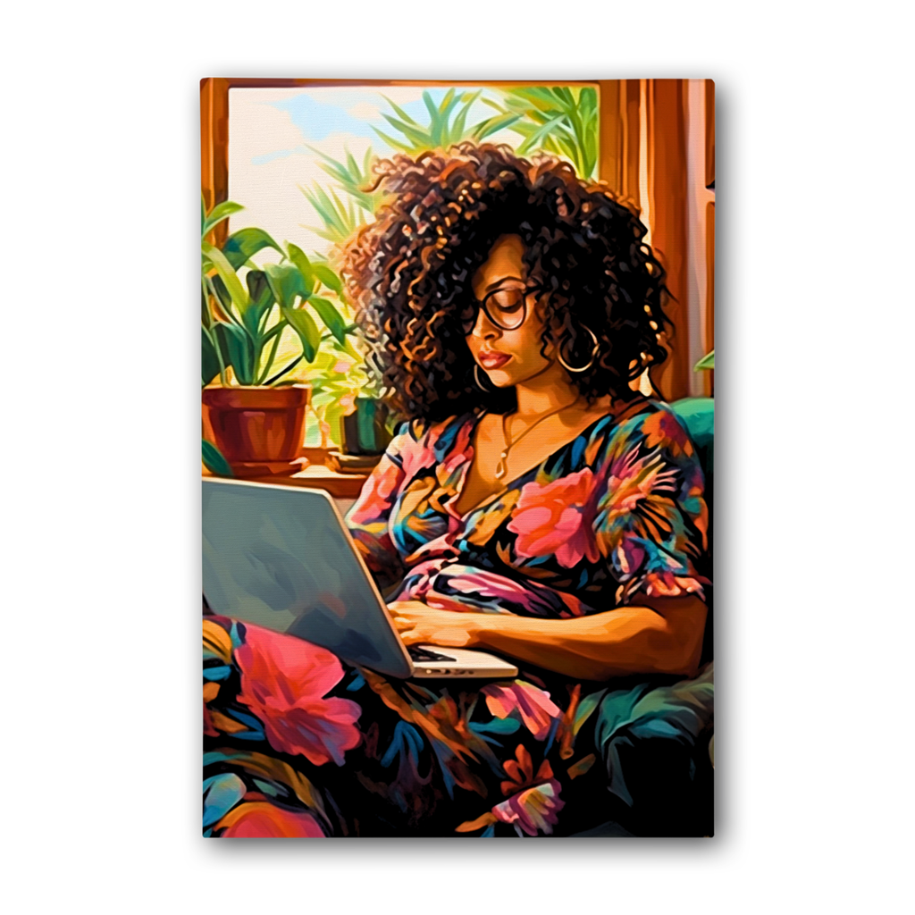 Black In Tech Collection | Momo | Premium Stretched Canvas