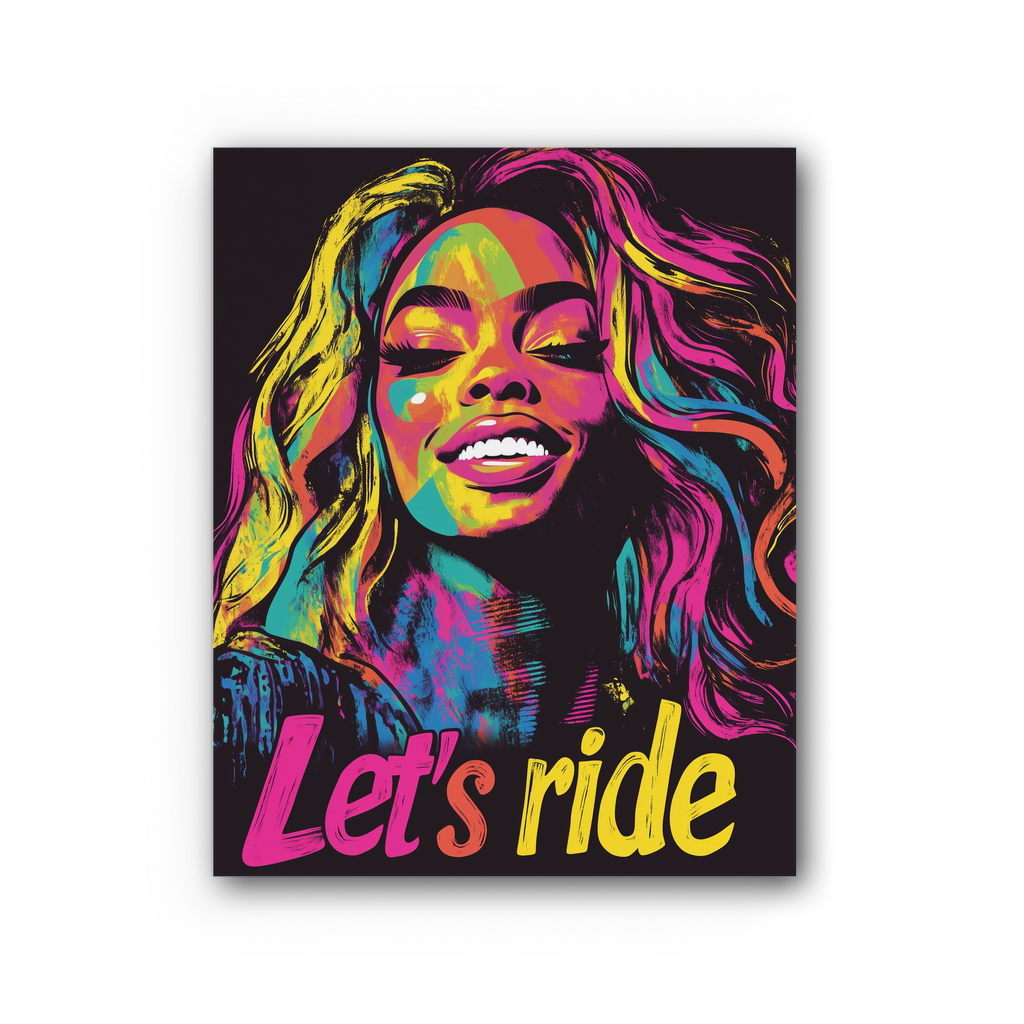 Bey Collection | Neon Bey - Lets Ride Premium Stretched Canvas
