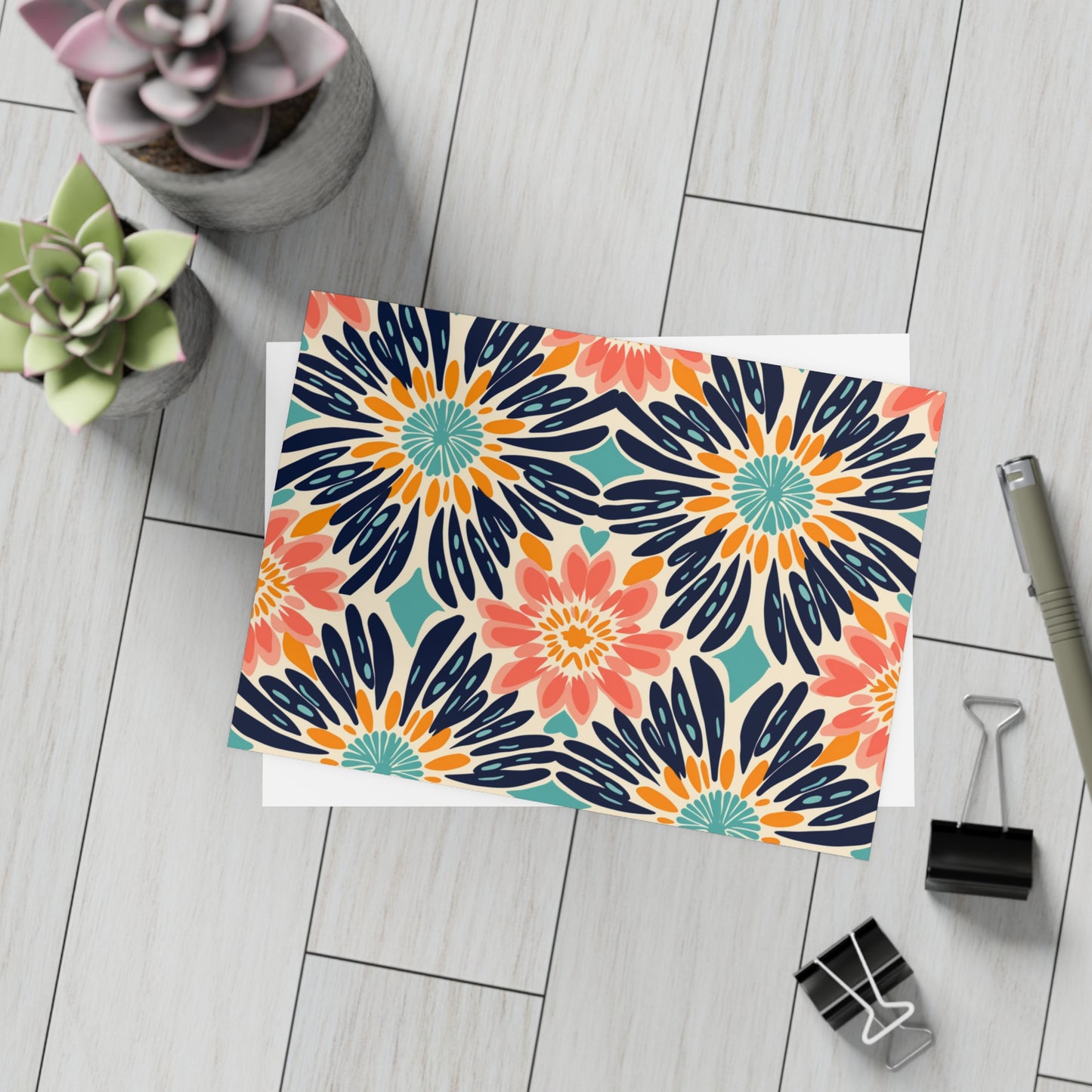 Bogolan Burst | Postcard Bundles (envelopes included) | African Wax Print |