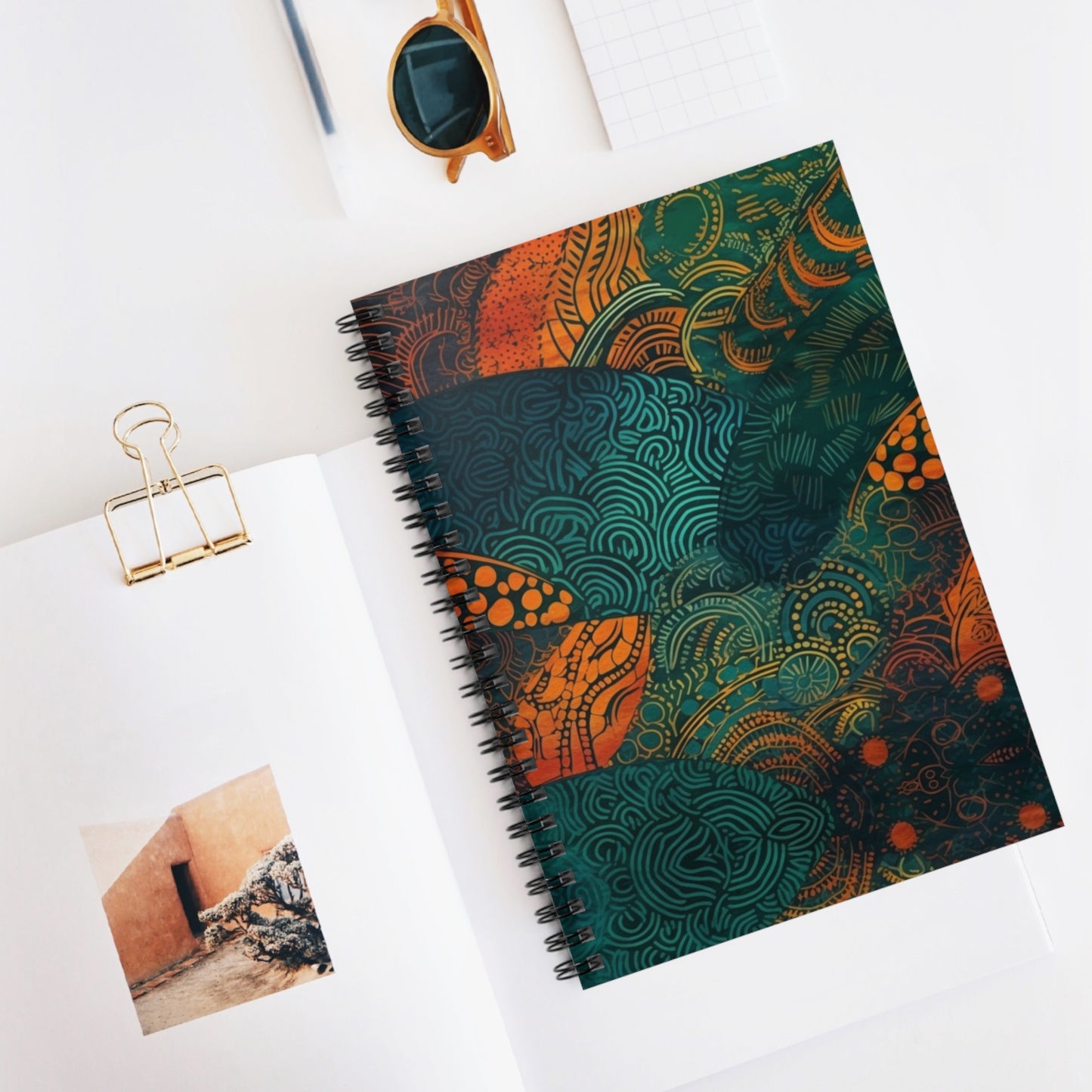 Ndebele Harmony | African Wax Print | Spiral Notebook - Ruled Line