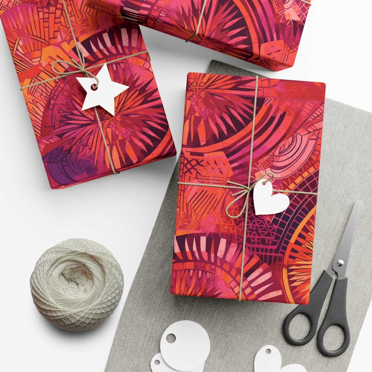 Serengeti Sunset | Gift Wrap Papers| African Wax print| Pink, Orange, &Purple| Wrapping Paper