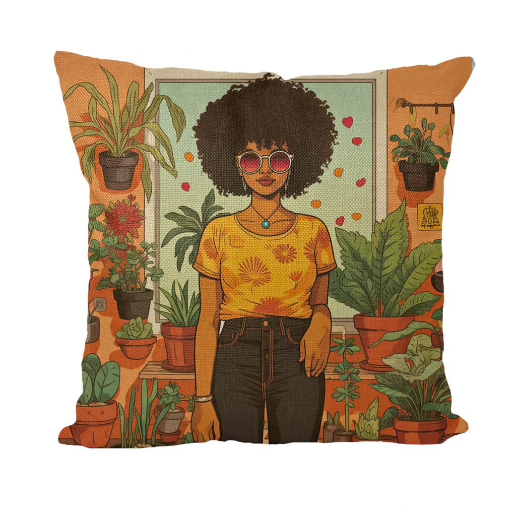| Plant Mom Collection | Amina Tangerine | Throw Pillow with Insert