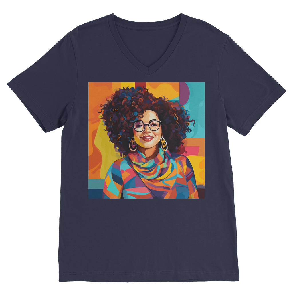 Black In Tech Collection| Maria| Premium V-Neck T-Shirt