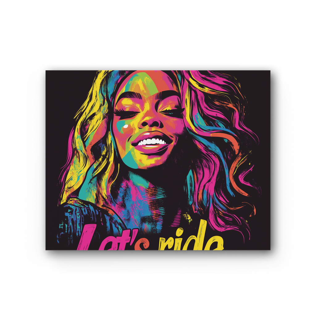 Bey Collection | Neon Bey - Lets Ride Premium Stretched Canvas