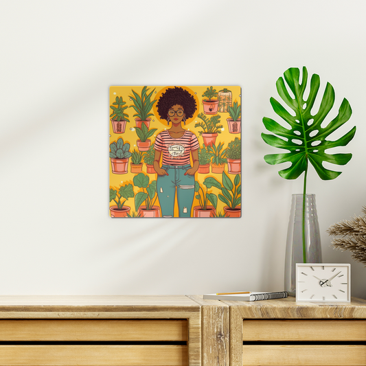 Plant Mom Collection | Trina  Sunshine| Black Women | Wall Tile
