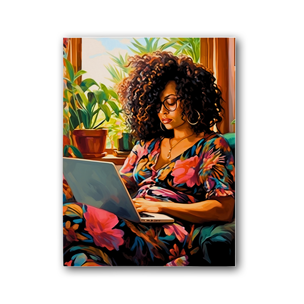 Black In Tech Collection | Momo | Premium Stretched Canvas