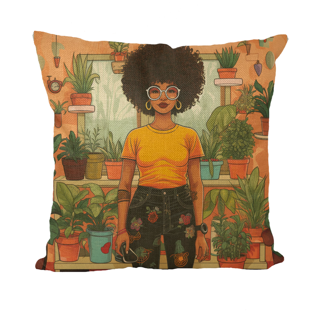 | Plant Mom Collection | Amina Tangerine | Throw Pillows