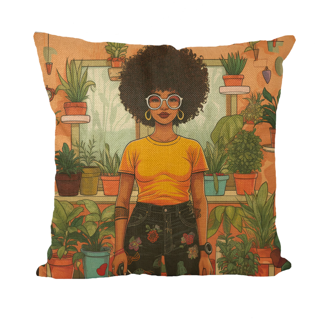 | Plant Mom Collection | Amina Tangerine | Throw Pillow with Insert