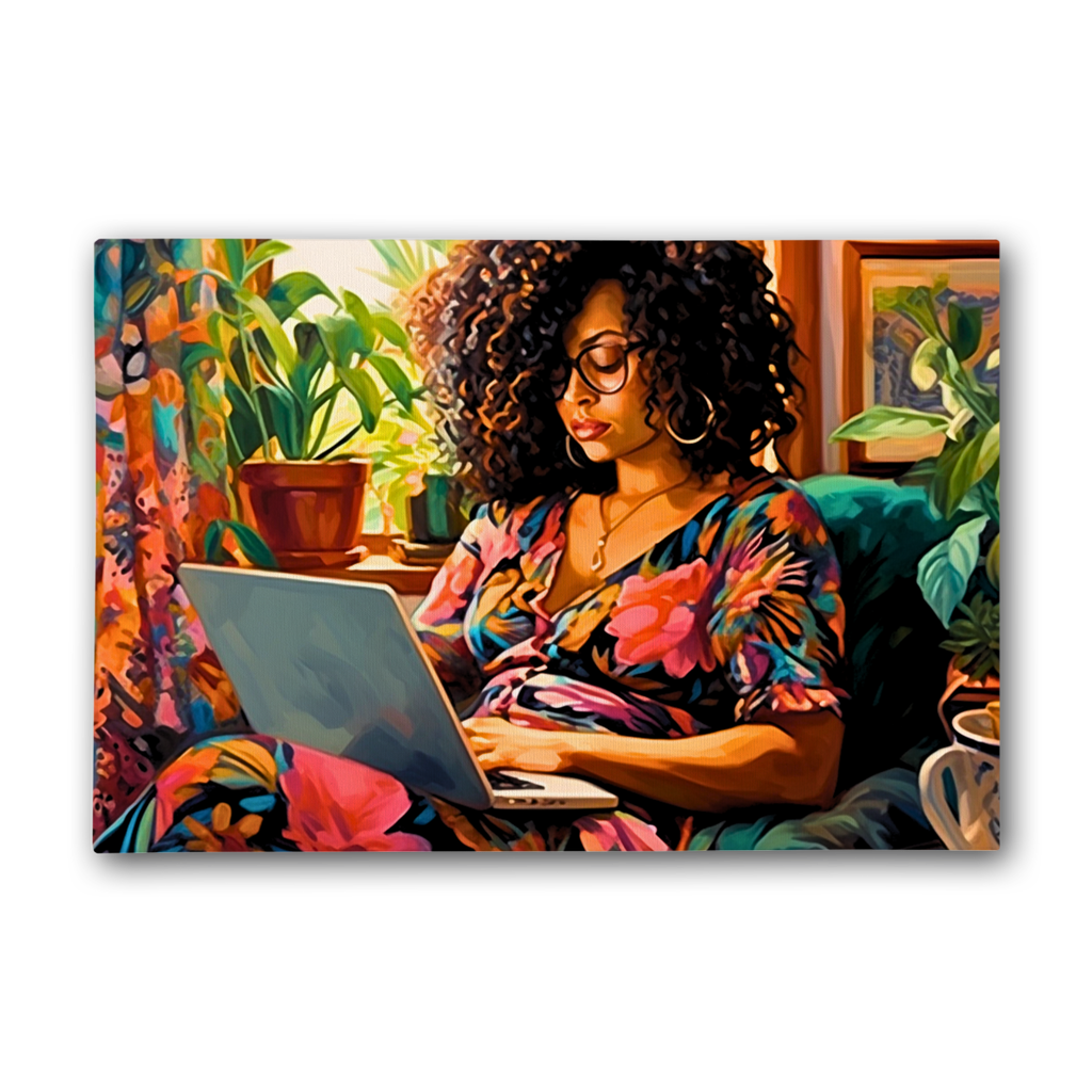 Black In Tech Collection | Momo | Premium Stretched Canvas