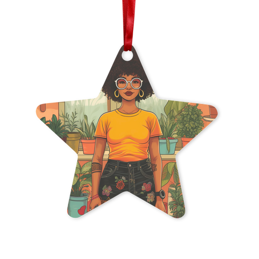 | Plant Mom Collection | Amina Tangerine | Metal Hanging Ornament