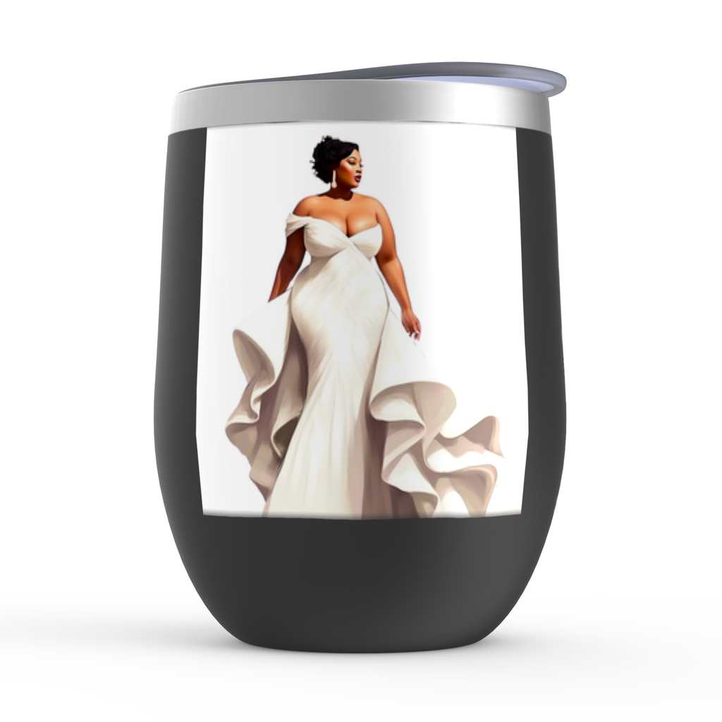 Wedding Collection| Gem Stemless Wine Tumblers | Black Bride | Bachelorette Party Gift | Diversity Celebration |