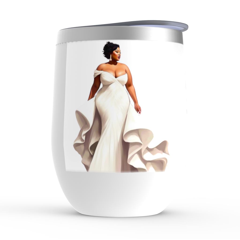 Wedding Collection| Gem Stemless Wine Tumblers | Black Bride | Bachelorette Party Gift | Diversity Celebration |