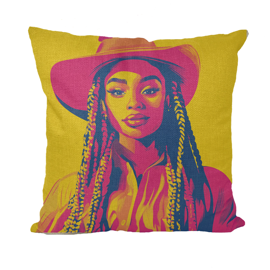 Bey Collection| Winnie Orange : Let's Ride Throw Pillow with Insert
