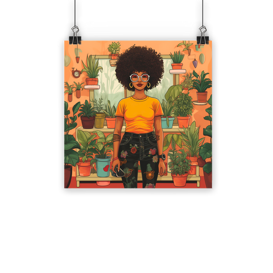 | Plant Mom Collection | Amina Tangerine | Classic Poster