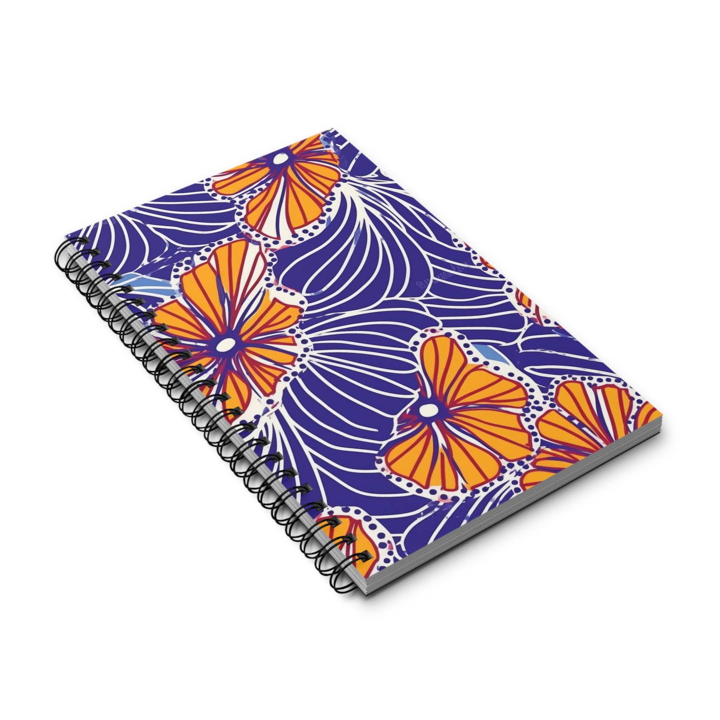 African Wax Print | Orange Flowers Spiral Journal (EU)