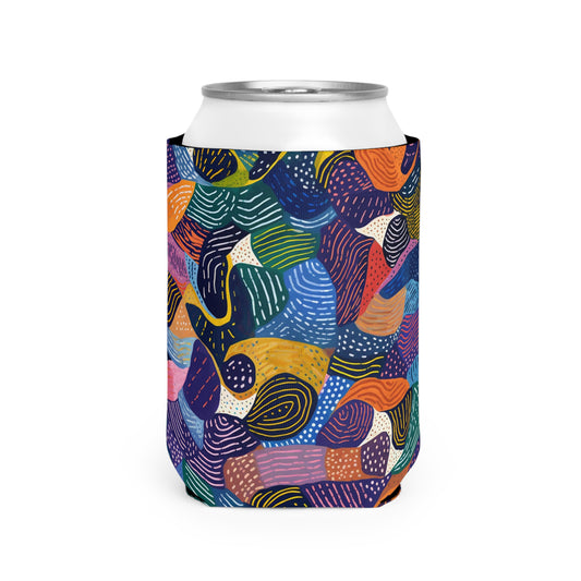 Kiki | Durable African Wax Print Can Cooler Sleeve | Fits Standard 12oz Cans | Novelty Gift Idea| Non-Slip Neoprene | Perfect Party Favor| Koozie|