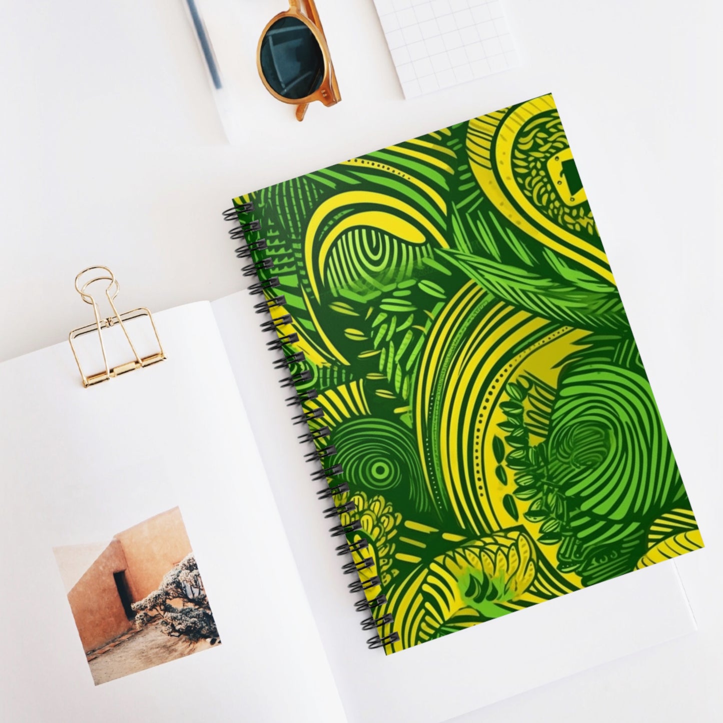 Malika Garden | African Wax Print | Spiral Notebook - Ruled Line
