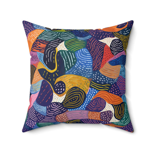 Kiki | Spun Polyester Square Pillow | African Wax Print |