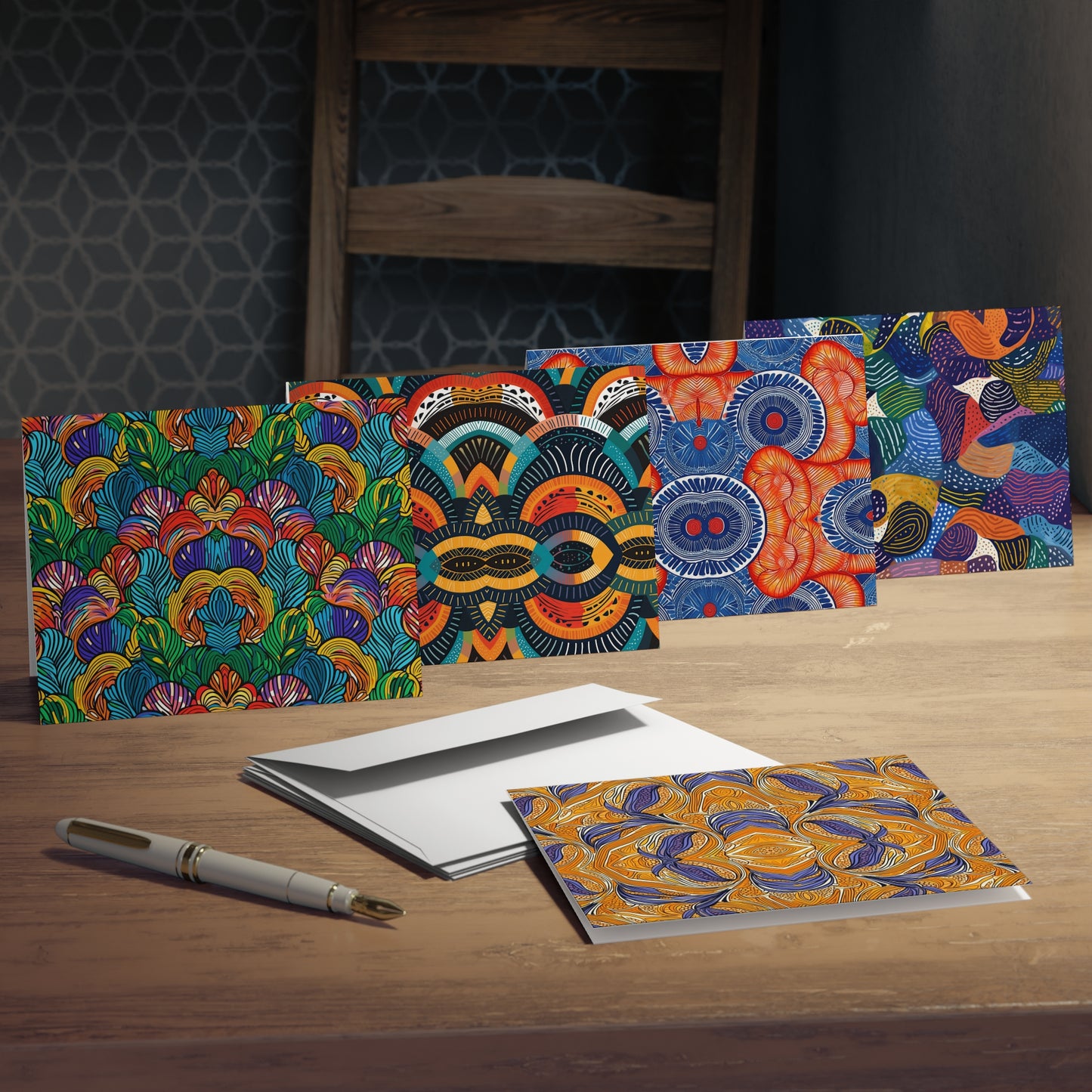 African Wax Print: Bulk Blank Greeting Cards (5-Pack)