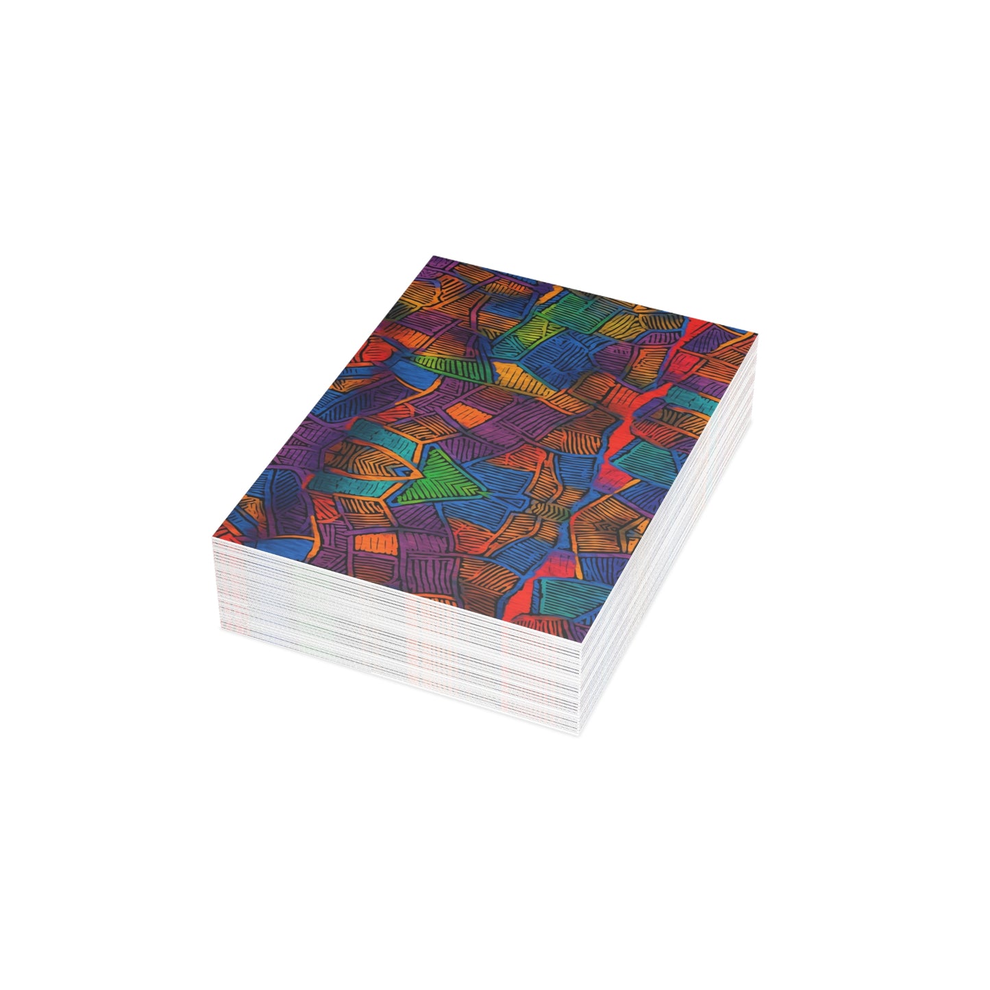 Vibrant Mambo Waves Postcards | African Bataki Wax Pattern | Postcards | Cultural Stationery | African Print |