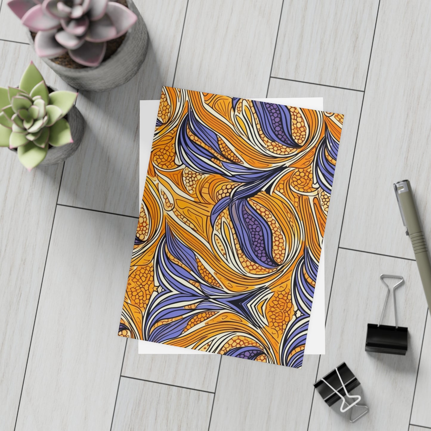 "Semi : Postcard Bundles |Vibrant |African Wax Patterns | Customizable Postcards | Agbada-Inspired Gift | Black-Owned |envelopes included|