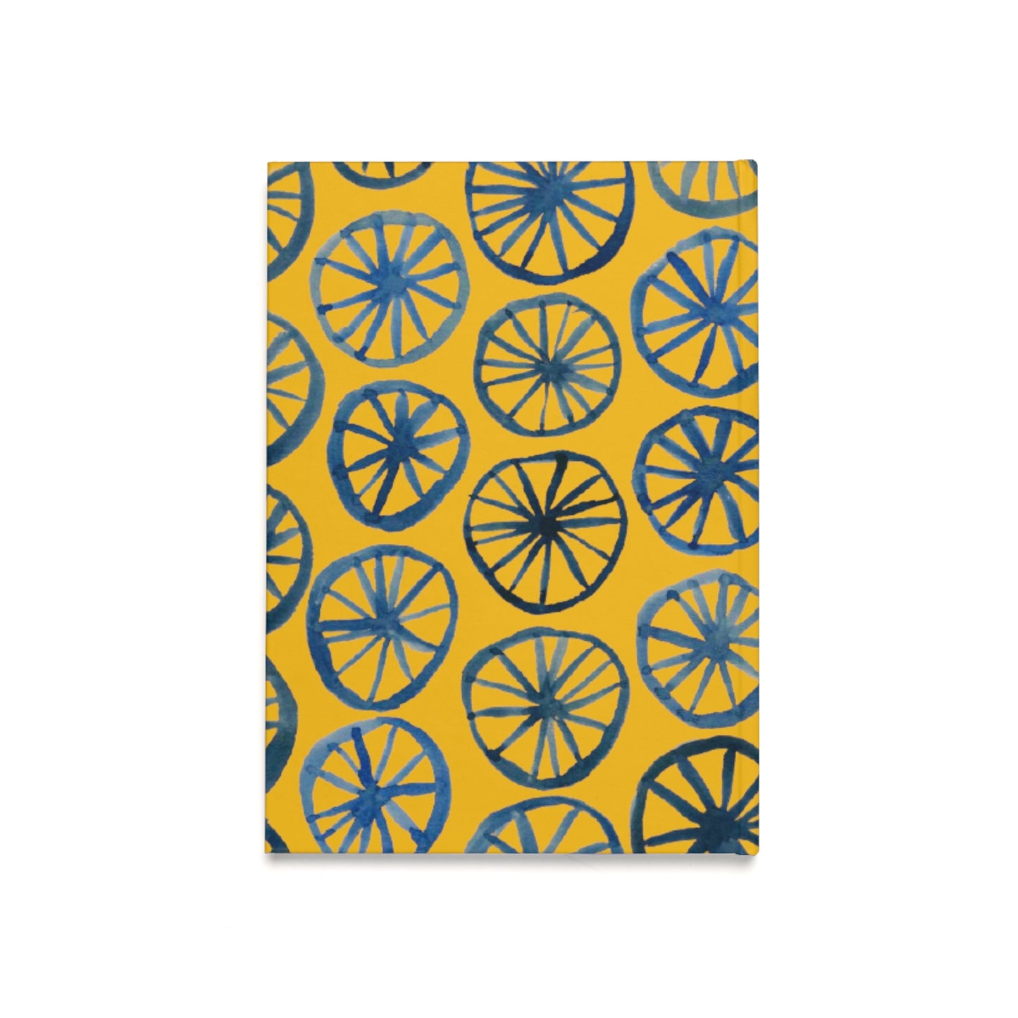 Wheels Watercolor | African Wax Print | A5 Hardcover | Blank/Ruled Pages|