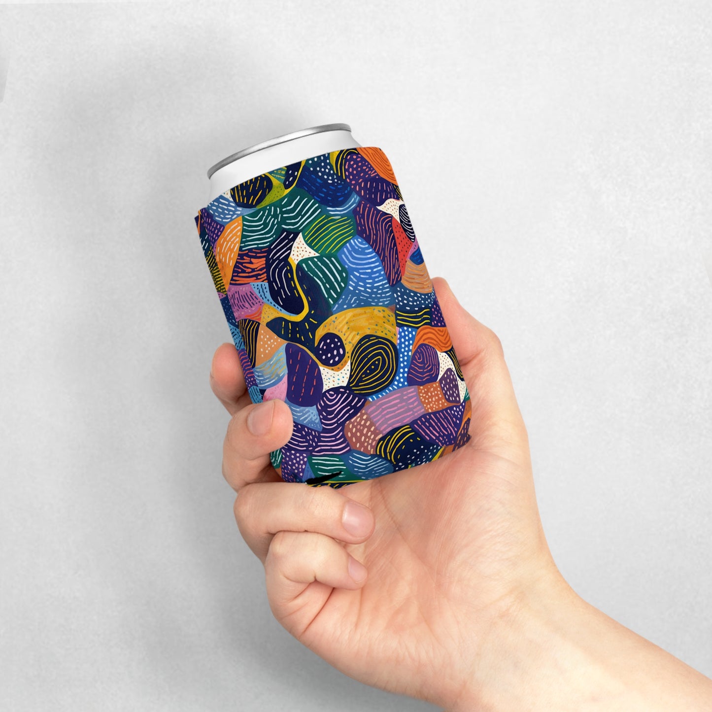 Kiki | Durable African Wax Print Can Cooler Sleeve | Fits Standard 12oz Cans | Novelty Gift Idea| Non-Slip Neoprene | Perfect Party Favor| Koozie|