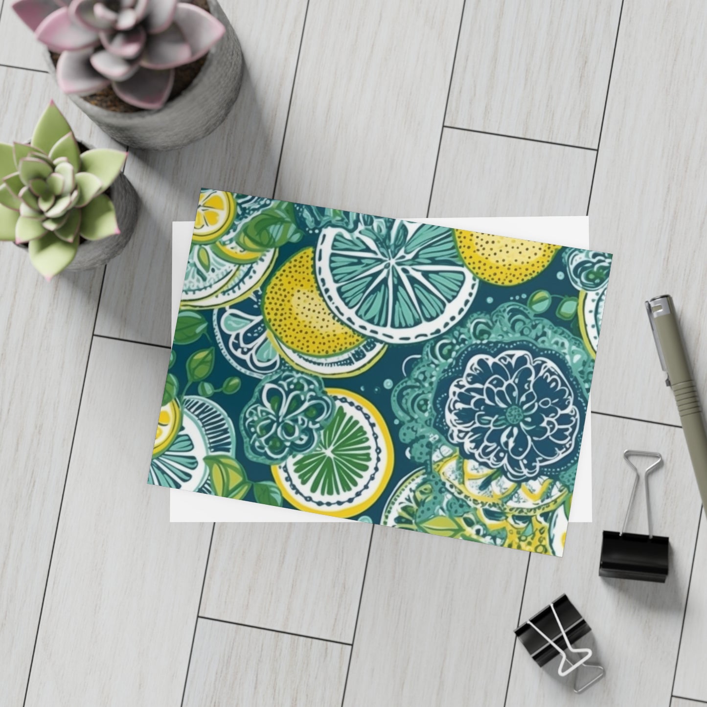 | Lemons and Leaves | Lemonade Brunch Lace | Postcard Bundles | Envelopes Included |