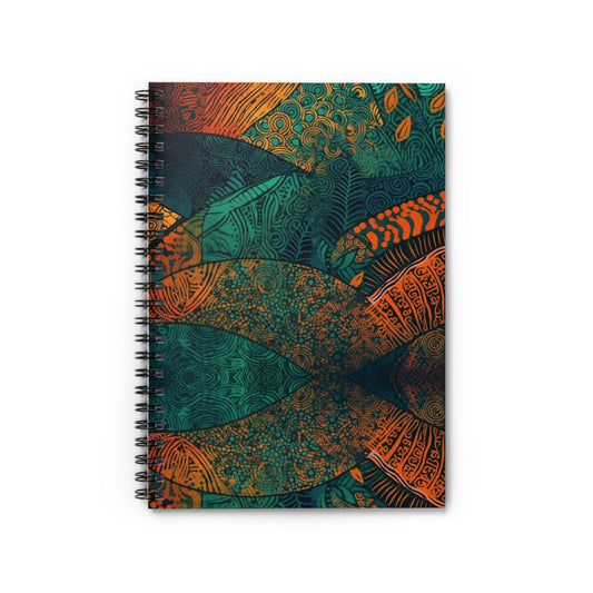 Ancestral Aura |  African Wax Print | Spiral Notebook - Ruled Line |