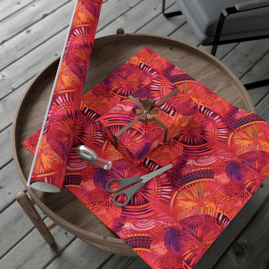 Serengeti Sunset | Gift Wrap Papers| African Wax print| Pink, Orange, &Purple| Wrapping Paper