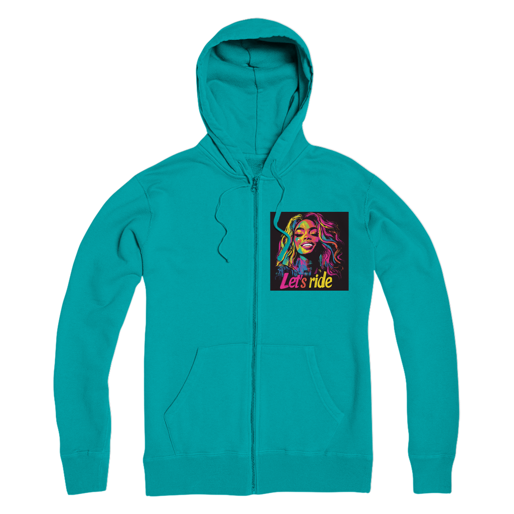 Bey Collection | Neon Bey - Lets Ride Premium Adult Zip Hoodie