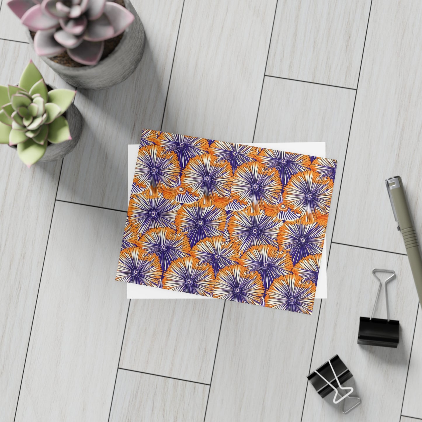 Aso Ebi Affair | Postcard Bundles (envelopes included) | African Wax Print | Orange and white|
