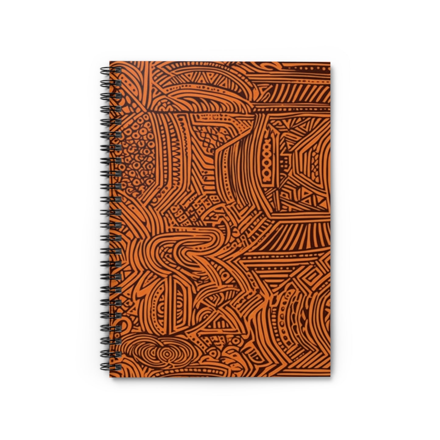 | African Dreamcatcher | African Wax Print | Spiral Notebook | Journal | Orange & Black |
