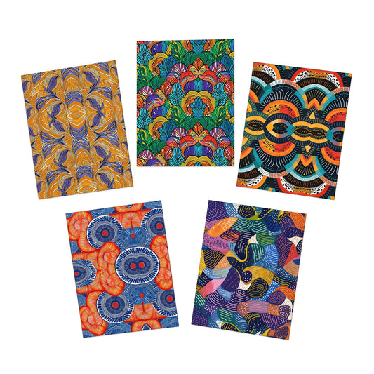 Batik Splendor | African Wax Print |  Bundle Greeting Cards (5-Pack) | Batik African Print