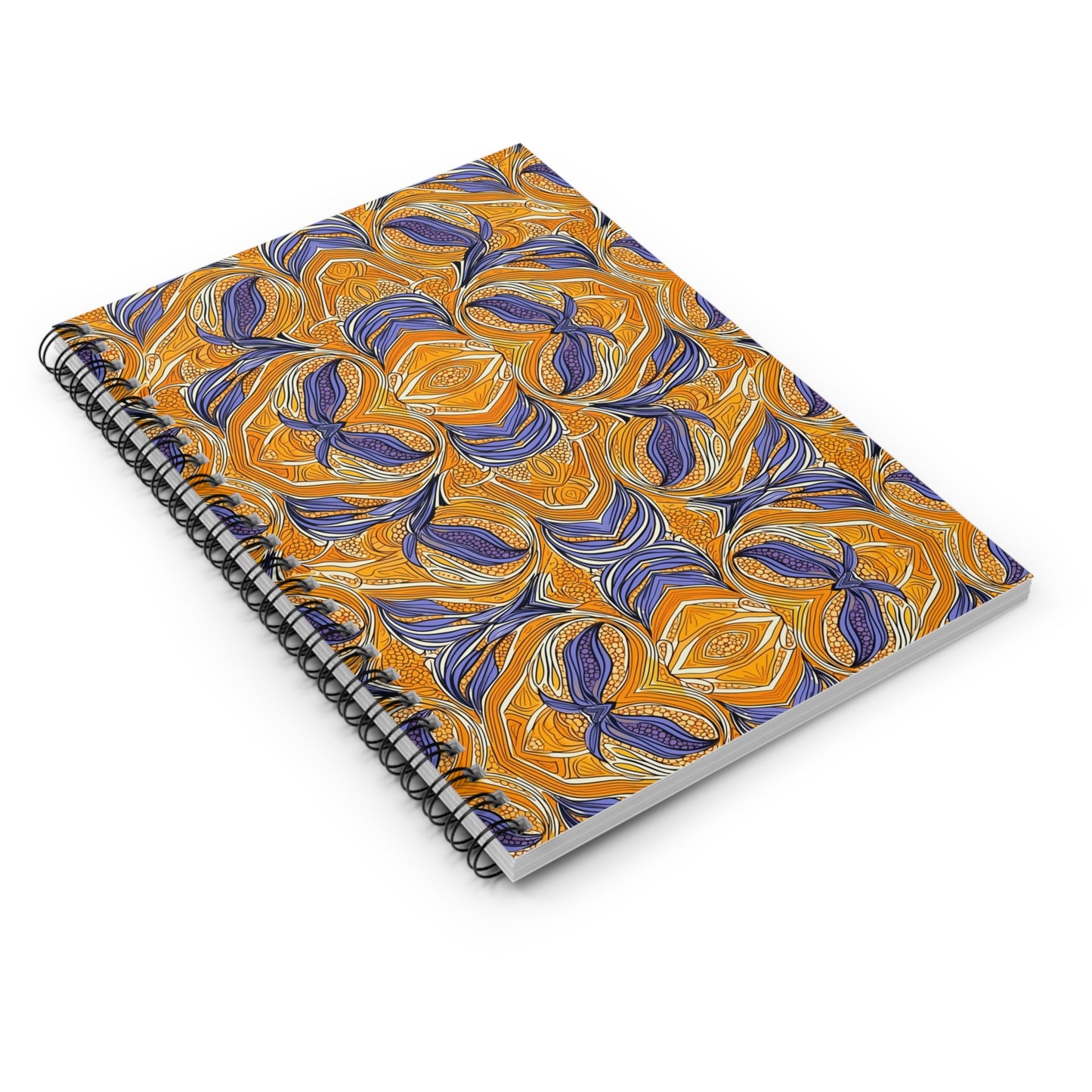 | Semi | Spiral Notebook - Journal | African Wax Print | Orange & Blue |