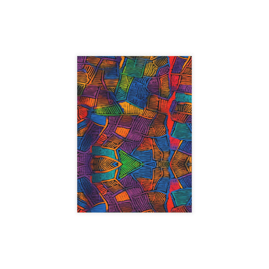 Vibrant Mambo Waves Postcards | African Bataki Wax Pattern | Postcards | Cultural Stationery | African Print |