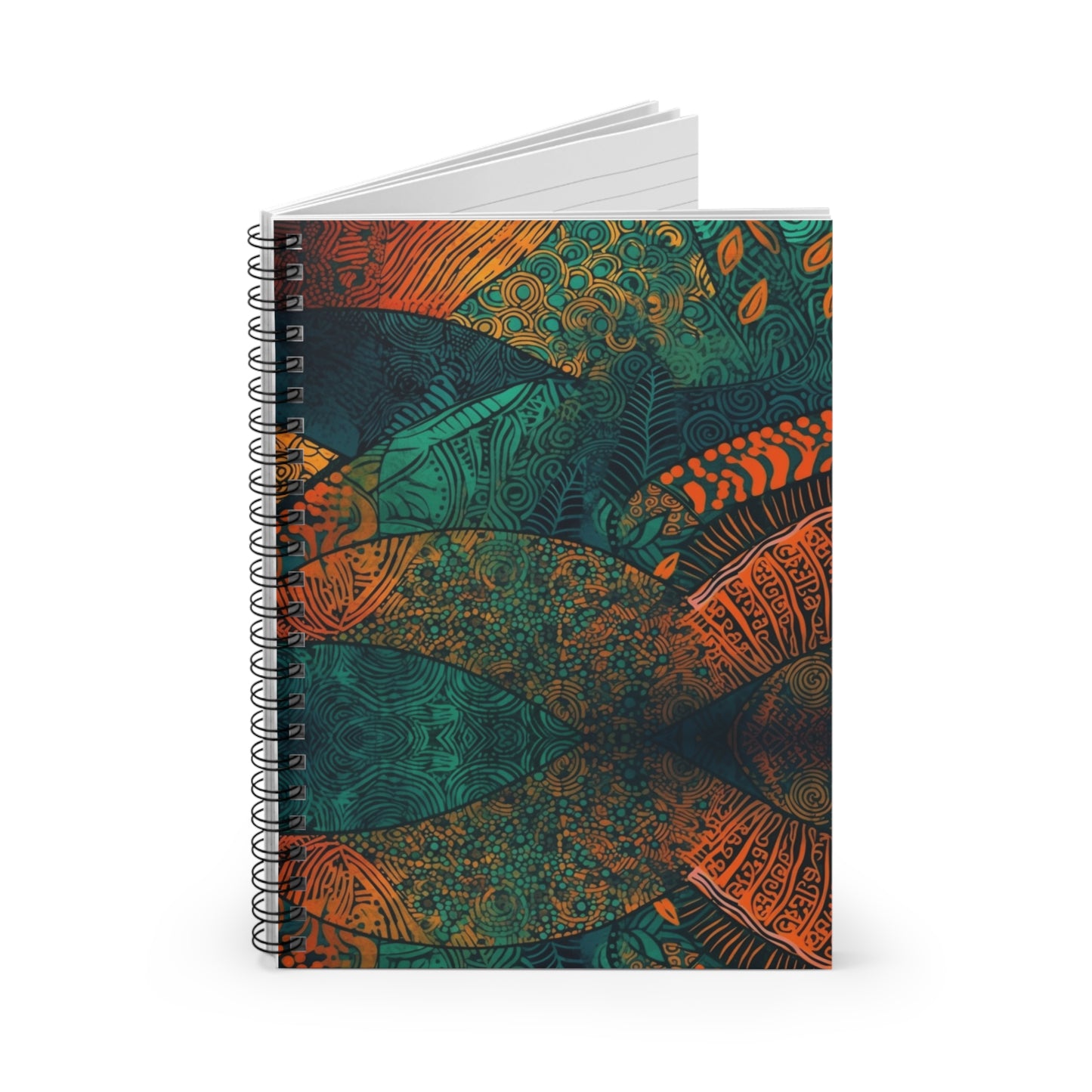 Ancestral Aura | Spiral Notebook - Ruled Line | African Wax Print