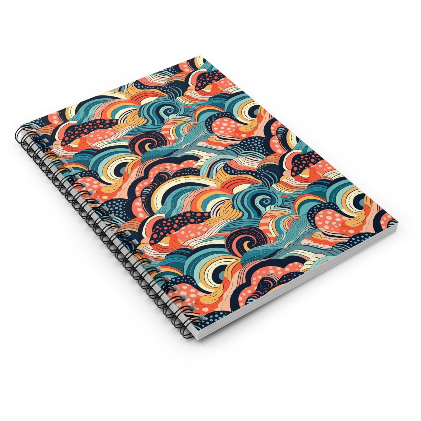 Royal Ebo Waves   | African Wax Print | Spiral Notebook - Ruled Line