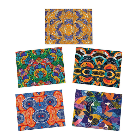 African Wax Print: Bulk Blank Greeting Cards (5-Pack)